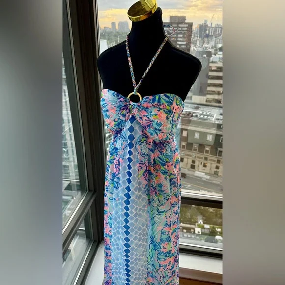 🆕 LILLY PULITZER 🧿 NWOT Viv Maxi Dress, Multi Hidden Treasures - Sz US 6 - Picture 8 of 16